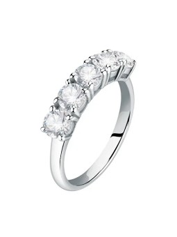 Morellato Anello moderno in argento con zirconi trasparenti Scintille SAQF141 - Diametro: 56 mm donna