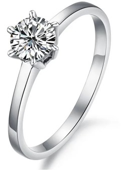 Troli Anello in acciaio inossidabile con cristallo KRS-126 - Diametro: 49 mm donna