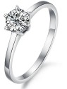 Troli Anello in acciaio inossidabile con cristallo KRS-126 - Diametro: 49 mm donna