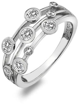 Hot Diamonds Anello di lusso in argento con topazio e diamante Willow DR207 - Diametro: 54 mm donna