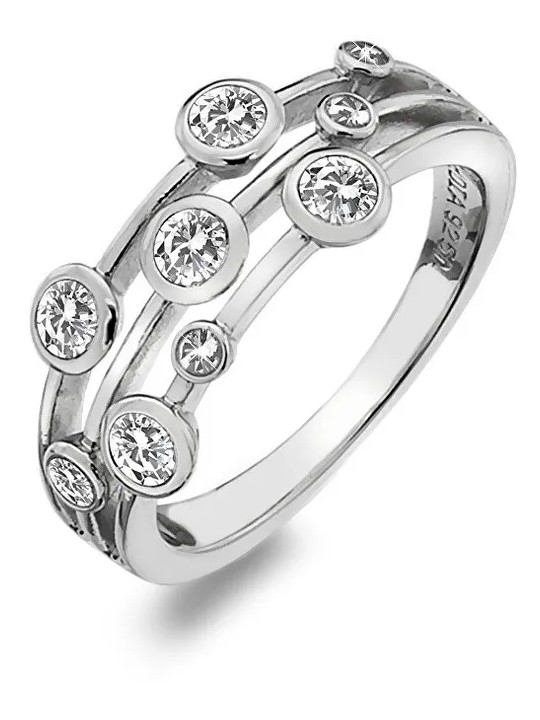 Hot Diamonds Anello di lusso in argento con topazio e diamante Willow DR207 - Diametro: 54 mm donna