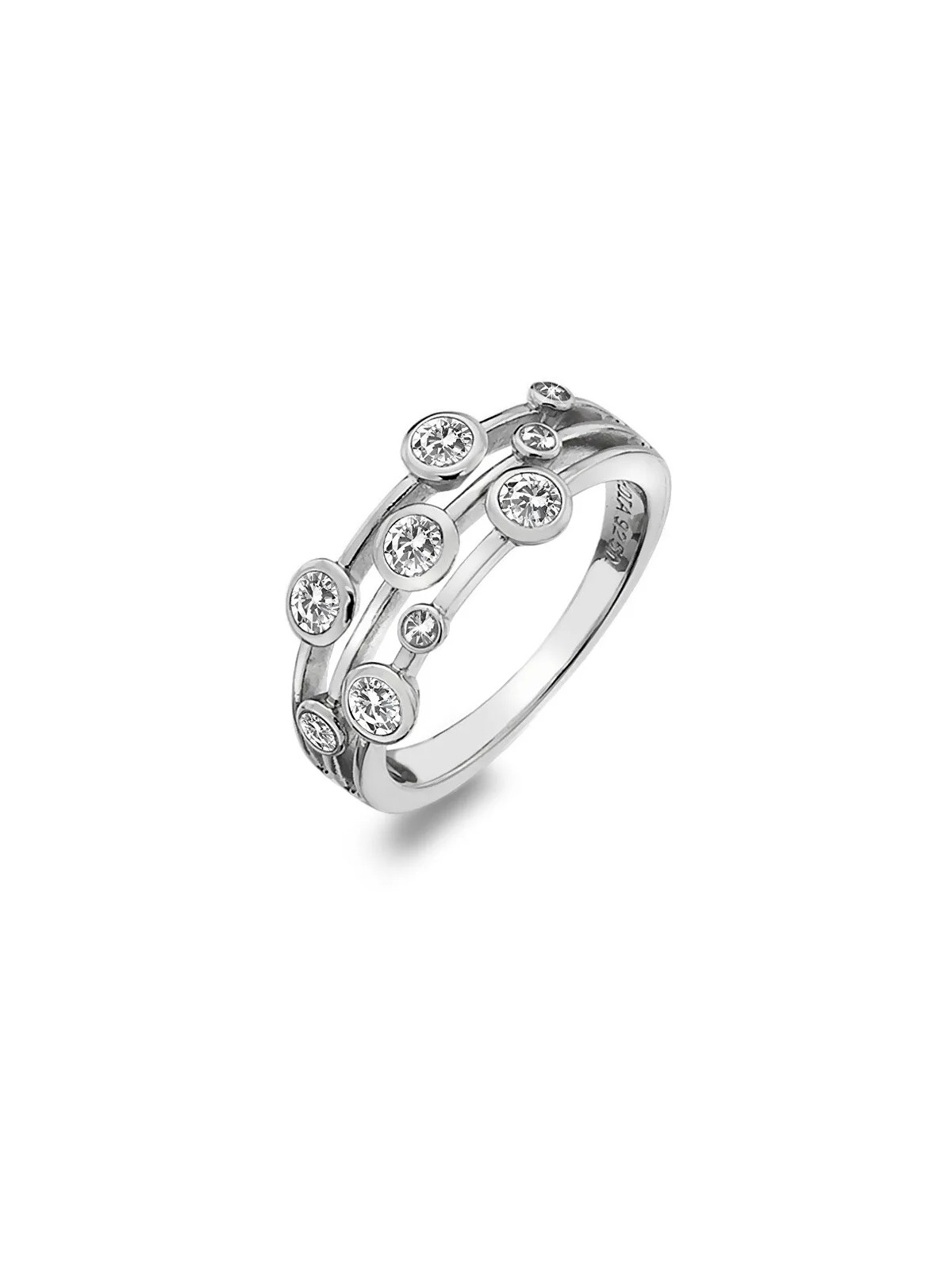Hot Diamonds Anello di lusso in argento con topazio e diamante Willow DR207 - Diametro: 54 mm donna