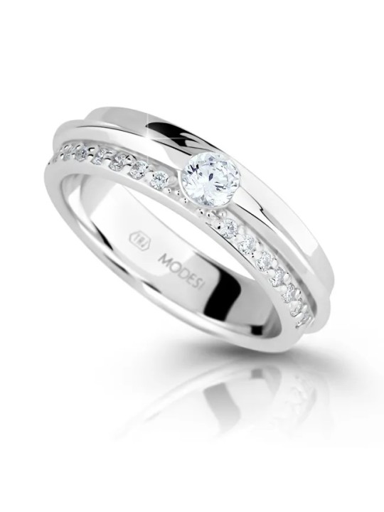 Modesi Anello in argento scintillante con zirconi M16020 - Diametro: 54 mm donna
