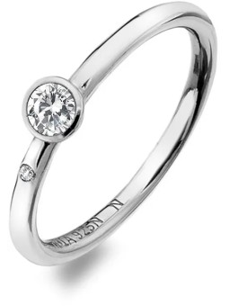 Hot Diamonds Anello di lusso in argento con topazio e diamante Willow DR206 - Diametro: 54 mm donna