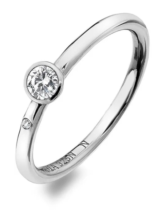 Hot Diamonds Anello di lusso in argento con topazio e diamante Willow DR206 - Diametro: 54 mm donna