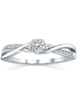 Anello Silvego in argento con cristalli Swarovski FNJR085sw - Diametro: 49 mm donna