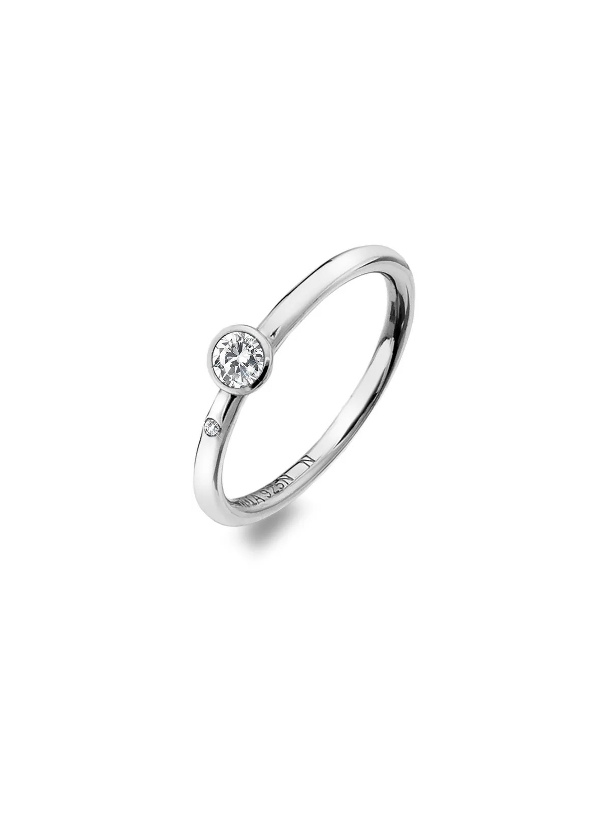 Hot Diamonds Anello di lusso in argento con topazio e diamante Willow DR206 - Diametro: 56 mm donna