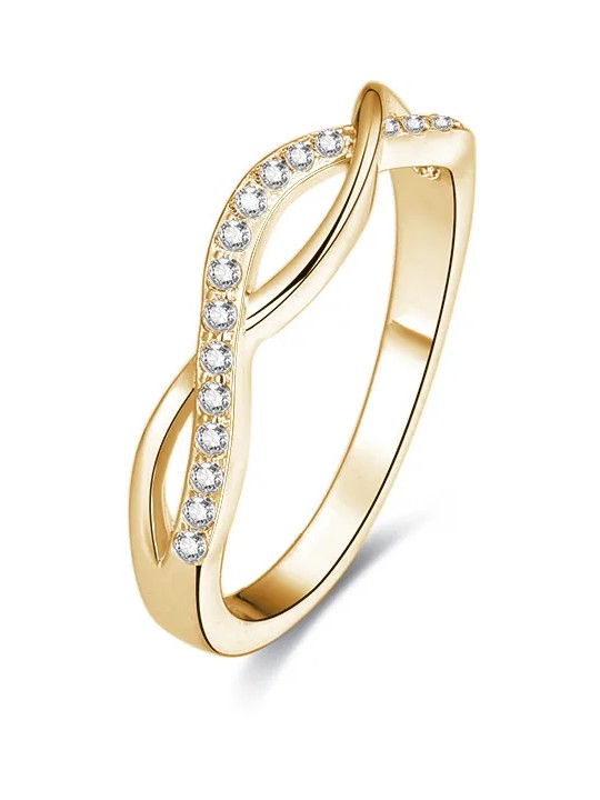 Benet Anello in argento placcato oro con cristilla AGG192 - Diametro: 50 mm donna