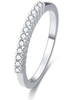 Benet Anello in argento con cristilla AGG187 - Diametro: 54 mm donna