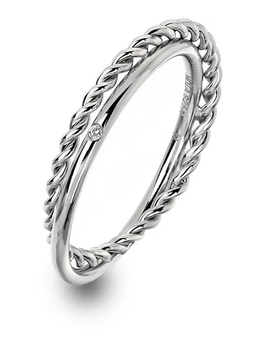 Hot Diamonds Anello di lusso in argento con il diamante giusto Jasmine DR210 - Diametro: 56 mm donna