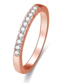 Benet Anello in argento placcato oro rosa con cristalli AGG188 - Diametro: 52 mm donna