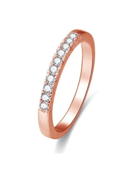 Benet Anello in argento placcato oro rosa con cristalli AGG188 - Diametro: 52 mm donna