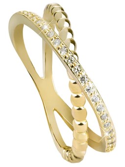 Beneto Doppio anello placcato oro con argento AGG196 - Diametro: 58 mm donna