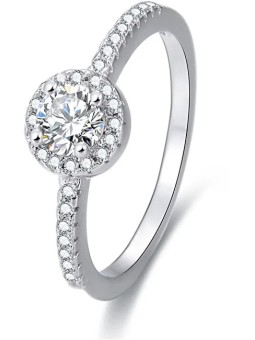Benet Anello in argento con cristilla AGG194 - Diametro: 50 mm donna