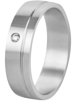 Beneto Exclusive Fede nuziale da donna in acciaio SPD06 - Diametro: 61 mm donna
