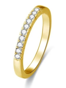 Benetto Anello in argento placcato oro con cristilla AGG189 - Diametro: 56 mm donna