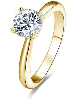 Benetto Anello in argento placcato oro con cristilla AGG202 - Diametro: 54 mm donna