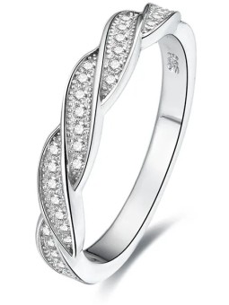 Benet Anello in argento con cristilla AGG184 - Diametro: 54 mm donna