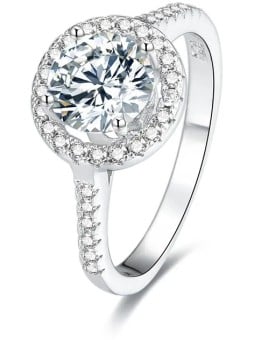 Benet Anello in argento con cristilla AGG193 - Diametro: 50 mm donna