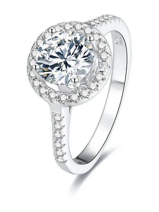 Benet Anello in argento con cristilla AGG193 - Diametro: 50 mm donna
