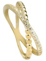 Beneto Doppio anello placcato oro con argento AGG196 - Diametro: 56 mm donna