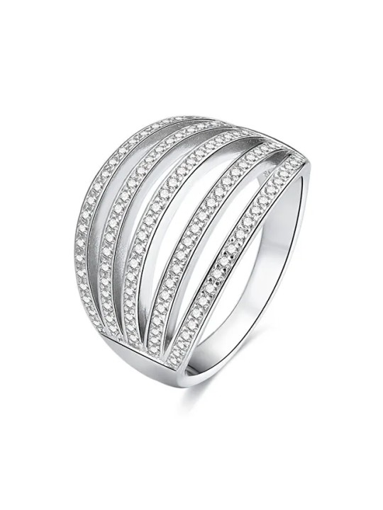 Benet Anello in argento con zirconi AGG338 - Diametro: 62 mm donna
