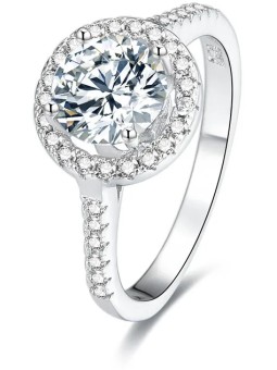 Benet Anello in argento con cristilla AGG193 - Diametro: 58 mm donna