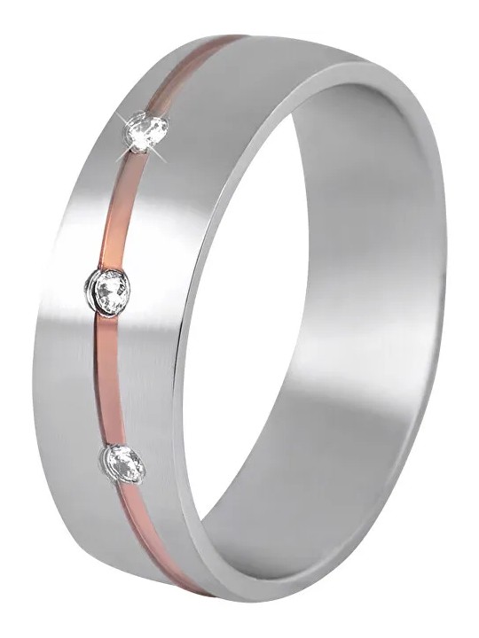 Beneto Exclusive Fede nuziale bicolore da donna in acciaio SPD07 - Diametro: 52 mm donna