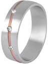 Beneto Exclusive Fede nuziale bicolore da donna in acciaio SPD07 - Diametro: 52 mm donna