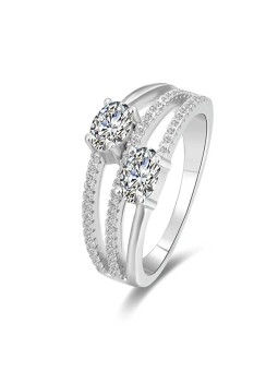 Benet Anello in argento con zirconi AGG332 - Diametro: 58 mm donna
