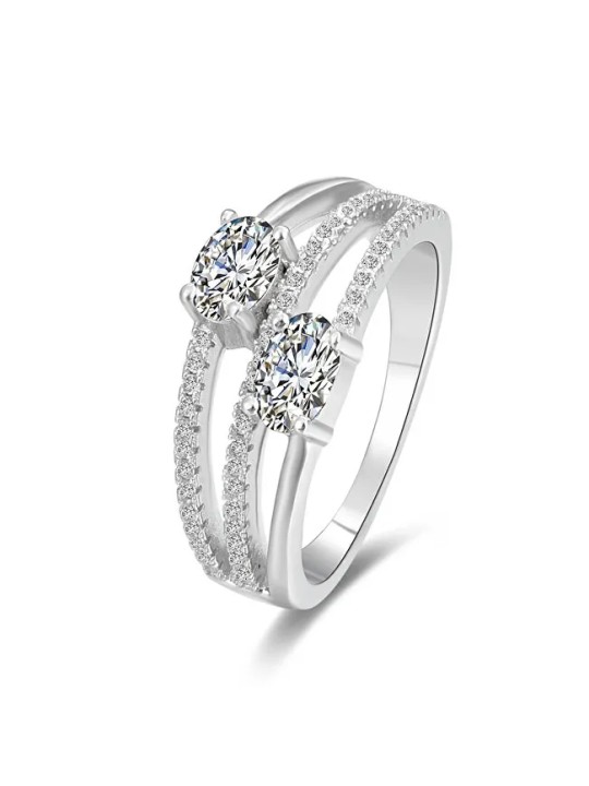 Benet Anello in argento con zirconi AGG332 - Diametro: 58 mm donna