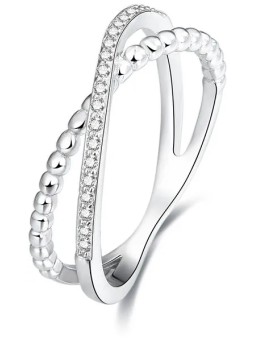 Beneto Doppio anello in argento AGG145 - Diametro: 54 mm donna