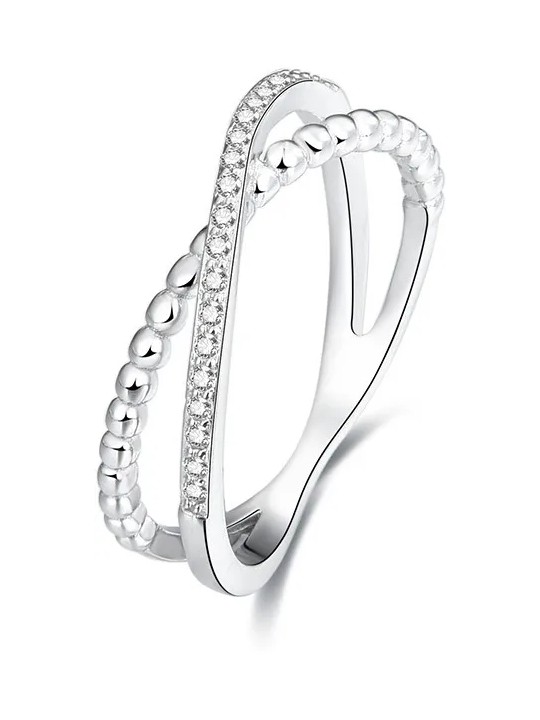 Beneto Doppio anello in argento AGG145 - Diametro: 58 mm donna