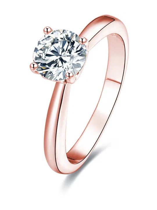 Beneto Anello in argento placcato oro rosa con cristalli AGG201 - Diametro: 54 mm donna
