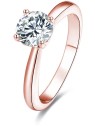 Beneto Anello in argento placcato oro rosa con cristalli AGG201 - Diametro: 54 mm donna