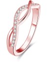 Benet Anello in argento placcato oro rosa con cristalli AGG191 - Diametro: 60 mm donna