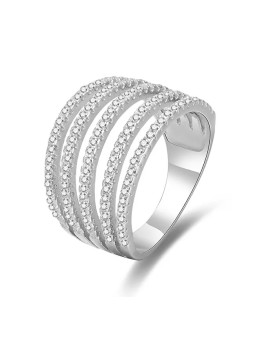 Benet Anello in argento con zirconi AGG346 - Diametro: 56 mm donna