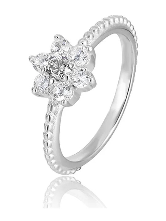 Benet Anello in argento con fiore AGG211 - Diametro: 56 mm donna