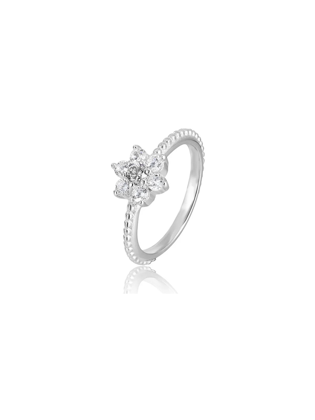 Benet Anello in argento con fiore AGG211 - Diametro: 56 mm donna
