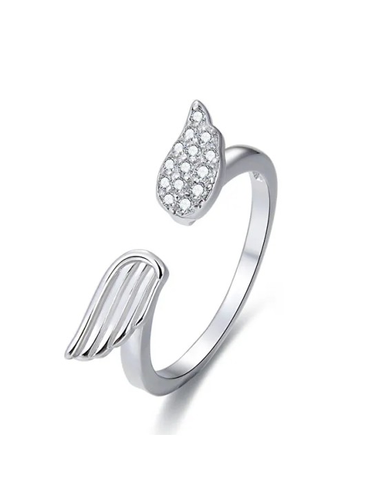 Beneto Anello aperto in argento con zirconi AGG336 - Diametro: 52 mm donna