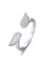 Beneto Anello aperto in argento con zirconi AGG336 - Diametro: 52 mm donna
