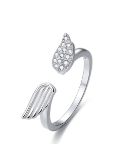 Beneto Anello aperto in argento con zirconi AGG336 - Diametro: 60 mm donna