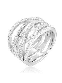 Benet Anello in argento con zirconi AGG341 - Diametro: 60 mm donna