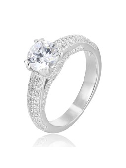 Benet Anello in argento con zirconi AGG342 - Diametro: 54 mm donna