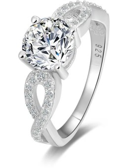 Beneto Anello argento scintillante AGG204 - Diametro: 60 mm donna