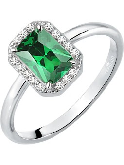 Morellato Anello in argento scintillante con pietra verde Tesori SAIW76 - Diametro: 58 mm donna