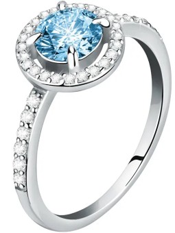 Morellato Delicato anello in argento con zircone blu e cristalli Tesori SAIW9701 - Diametro: 56 mm donna