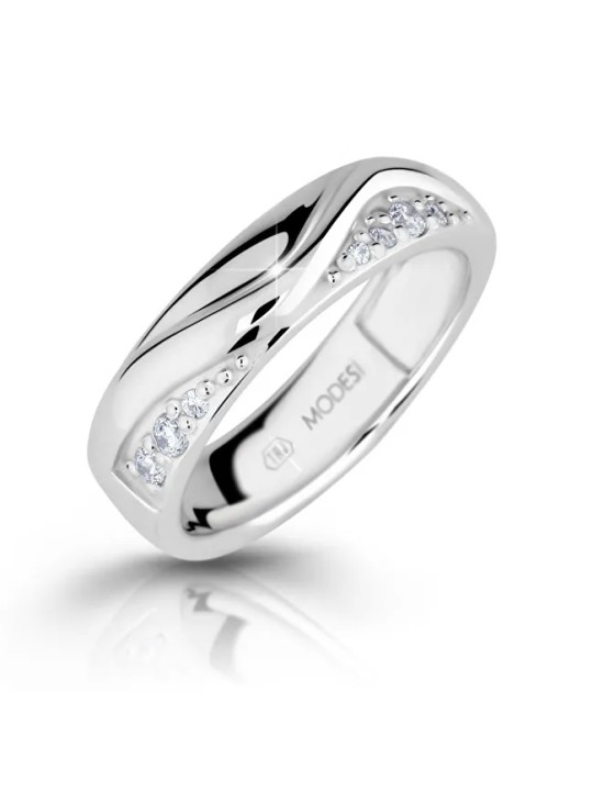 Modesi Anello in argento alla moda con zirconi M16026 - Diametro: 58 mm donna