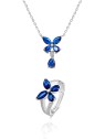 Beneto Parure di gioielli in argento con motivo floreale AGSET283 (collana, anello) donna