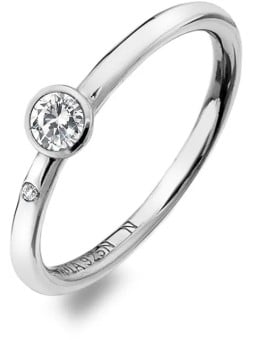 Hot Diamonds Anello di lusso in argento con topazio e diamante Willow DR206 - Diametro: 50 mm donna